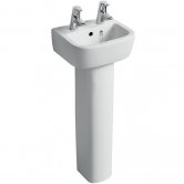Ideal Standard Tempo Handrinse Basin and Full Pedestal 350mm Wide 2 Tap Holes