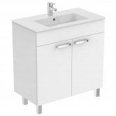 Ideal Standard Tempo 2-Door Vanity Unit with Legs 800mm Wide Gloss White
