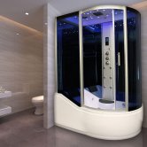 Insignia Offset Quadrant Steam Shower Bath Cabin 1700mm x 900mm LH - Mirrored