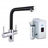 InSinkErator 3N1 L Shape Kitchen Sink Mixer Tap with Neo Tank and Filter - Black