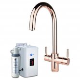 InSinkErator 3N1 J Shape Kitchen Sink Mixer Tap with Neo Tank and Filter - Rose Gold