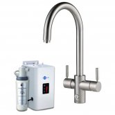 InSinkErator 4N1 J Shape Kitchen Sink Mixer Tap with Neo Tank and Filter - Brushed Steel