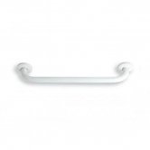 Inta 800mm Powder Coated Hinged Grab Rail with Exposed Fixings and Toilet Roll Holder White