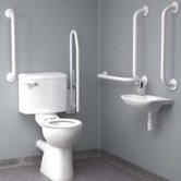Inta Standard Doc M Pack with 6L Close Coupled Disabled Toilet & Mixing Valve - White