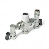 Intamix Thermostatic Mixing Valve 22mm with Service Valves and Compression Top Connector
