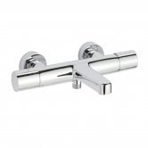 JTP Hugo Thermostatic Bath Shower Mixer Tap without Kit Wall Mounted - Chrome
