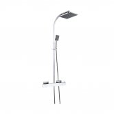 JTP Kubix Thermostatic Shower Mixer with Rigid Riser and Fixed Head - Chrome