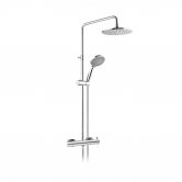 JTP Round Thermostatic Shower Mixer with Rigid Riser and Fixed Head - Chrome