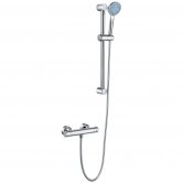 JTP Torre Shower Valve with Shower Rail Kit and Front Fixing Brackets - Chrome