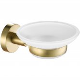JTP Vos Modern Bathroom Soap Dish - Brushed Brass