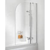Signature Contract Double Panel Curved Hinged Bath Screen 1400mm H x 975mm W -6mm Glass