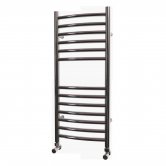 MaxHeat Camborne Curved Heated Towel Rail 800mm H x 350mm W Stainless Steel