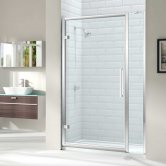 Merlyn 8 Series Inline Hinged Shower Door 700mm Wide With 20mm Extension - 8mm Glass