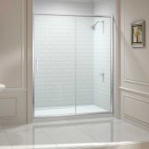 Merlyn 8 Series Sliding Shower Door 1500mm Wide - Clear Glass