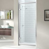 Merlyn 8 Series Hinged Shower Door with Tray 760mm Wide - Clear Glass