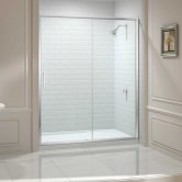 Merlyn 8 Series Sliding Shower Door with Tray 1200mm Wide - Clear Glass