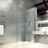 Merlyn 8 Series Wet Room Glass Panel with Tray, 1000mm Wide, Clear Glass