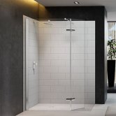 Merlyn 8 Series Wet Room Glass Panel with Hinged Swivel Panel, 1250mm Wide, 8mm Glass
