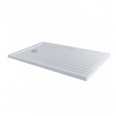 MX Elements Rectangular Walk-In Shower Tray with Waste 1600mm x 800mm - White
