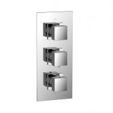 Niagara Observa Square Triple Thermostatic Concealed Shower Valve - Chrome