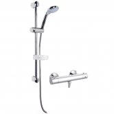 Nuie ABS Thermostatic Bar Shower Valve with Classic Multi Function Slider Rail Kit - Chrome