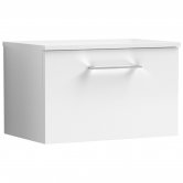 Nuie Arno Wall Hung 1-Drawer Vanity Unit with Worktop 600mm Wide - Gloss White