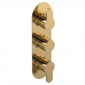 Nuie Arvan Thermostatic Concealed Shower Valve Triple Handle - Brushed Brass
