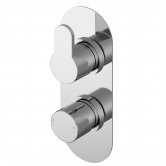 Nuie Arvan Thermostatic Concealed Shower Valve with Diverter Dual Handle - Chrome