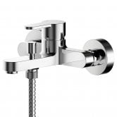Nuie Arvan Wall Mounted Bath Shower Mixer Tap with Shower Kit - Chrome