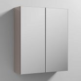 Nuie Athena Mirrored Cabinet (50/50) 600mm Wide - Stone Grey