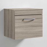 Nuie Athena Wall Hung 1-Drawer Vanity Unit and Worktop 500mm Wide - Driftwood