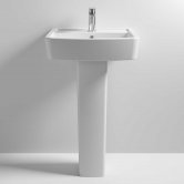 Nuie Bliss Basin and Full Pedestal 520mm Wide - 1 Tap Hole