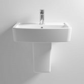 Nuie Bliss Basin and Semi Pedestal 520mm Wide - 1 Tap Hole