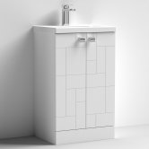 Nuie Blocks Floor Standing 2-Door Vanity Unit with Basin-1 500mm Wide - Satin White