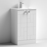 Nuie Blocks Floor Standing 2-Door Vanity Unit with Basin-2 500mm Wide - Satin White