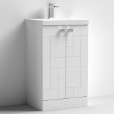 Nuie Blocks Floor Standing 2-Door Vanity Unit with Basin-3 500mm Wide - Satin White