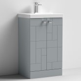 Nuie Blocks Floor Standing 2-Door Vanity Unit with Basin-3 500mm Wide - Satin Grey