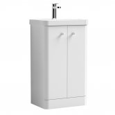 Nuie Core Floor Standing 2-Door Vanity Unit with Thin Edge Basin 500mm Wide - Gloss White