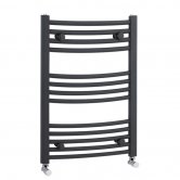 Nuie Curved Heated Towel Rail 700mm H x 500mm W Anthracite