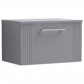 Nuie Deco Wall Hung 1-Drawer Vanity Unit with Worktop 600mm Wide - Satin Grey