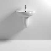 Nuie Harmony Basin and Semi Pedestal 500mm Wide - 1 Tap Hole