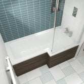 Nuie Square L-Shaped Shower Bath 1500mm x 700mm/850mm - Right Handed