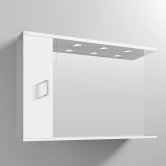 Nuie Mayford Mirrored Bathroom Cabinet 750mm H x 1200mm W White - Left Handed