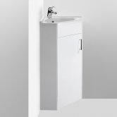 Nuie Mayford Floor Standing Corner 1-Door Vanity Unit with Basin 550mm Wide - Gloss White