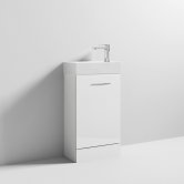 Nuie Mayford Floor Standing Vanity Unit with Basin 480mm Wide White - 1 Tap Hole