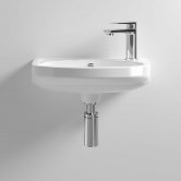 Nuie Melbourne Wall Hung Cloakroom Basin 450mm Wide 1 Tap Hole