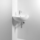 Nuie Melbourne Corner Wall Hung Basin 450mm Wide 1 Tap Hole