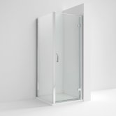 Nuie Pacific Hinged Shower Door with Round Handle 760mm Wide - 6mm Glass