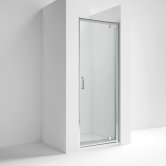 Nuie Pacific Pivot Shower Door with Round Handle 900mm Wide - 6mm Glass