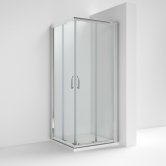 Nuie Pacific Corner Entry Shower Enclosure with Round Handle 760mm x 760mm - 6mm Glass